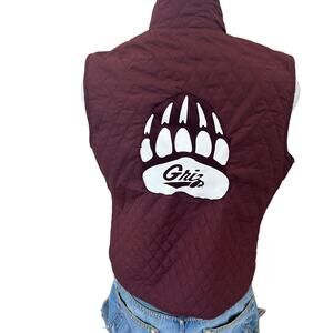 University of Montana Grizzlies Puffer Vest SMALL Football Tailgate UM Unique